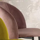 Silla de comedor de terciopelo con patas de metal negro, 4 piezas - Hanna Viadurini