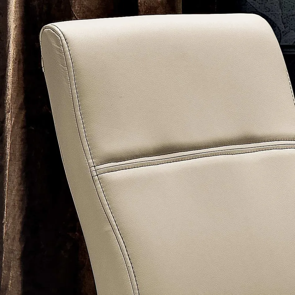 Silla de comedor moderna de cuero ecológico hecha en Italia, Luigina Viadurini