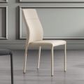 Silla de comedor moderna de cuero ecológico hecha en Italia, Luigina