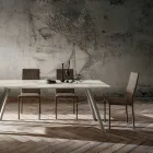 Silla de Comedor Tapizada en Ecopiel Made in Italy, 2 Piezas - Belga Viadurini