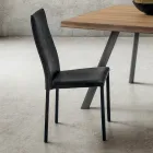 Silla de Comedor Tapizada en Ecopiel Made in Italy, 2 Piezas - Belga Viadurini