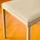 Silla de comedor de polipiel Bessie color dove, hecha en Italia Viadurini