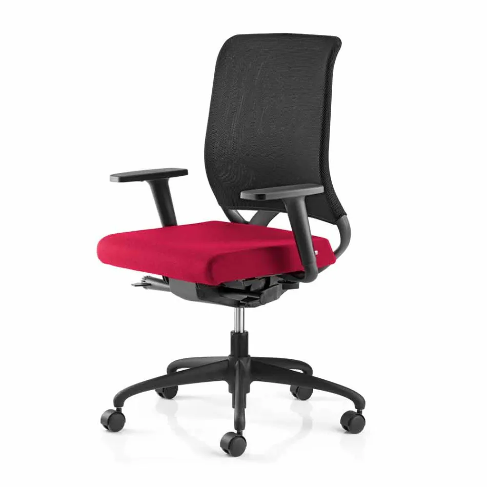 Silla de oficina giratoria de diseño ergonómico con reposabrazos y ruedas - Meliva Viadurini