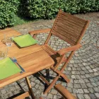 Silla plegable de exterior en madera de acacia con reposabrazos opcionales - Fontana Viadurini