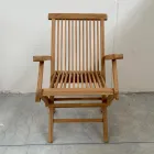 Silla plegable de teca para exterior con reposabrazos – Yggdrasil Viadurini