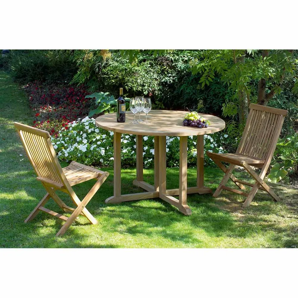 Silla de jardín plegable en teca natural - Yggdrasil Viadurini