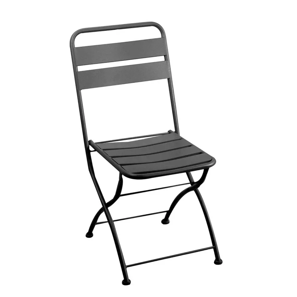 Silla de jardín plegable totalmente de metal - Cinta Viadurini