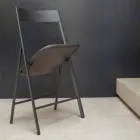 Silla plegable en metal y madera de roble 2 piezas Made in Italy - Roberta Viadurini