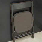 Silla plegable en metal y madera de roble 2 piezas Made in Italy - Roberta Viadurini