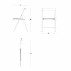 Silla plegable en metal y madera de roble 2 piezas Made in Italy - Roberta Viadurini