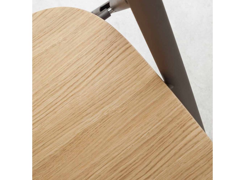 Silla plegable de metal y asiento y respaldo en madera de roble 2 piezas - Roberta Viadurini