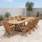 Silla plegable de exterior en teca con reposabrazos – Yggdrasil Viadurini