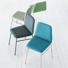 Silla de tela fina con base de metal Made in Italy, 2 piezas - Molde Viadurini