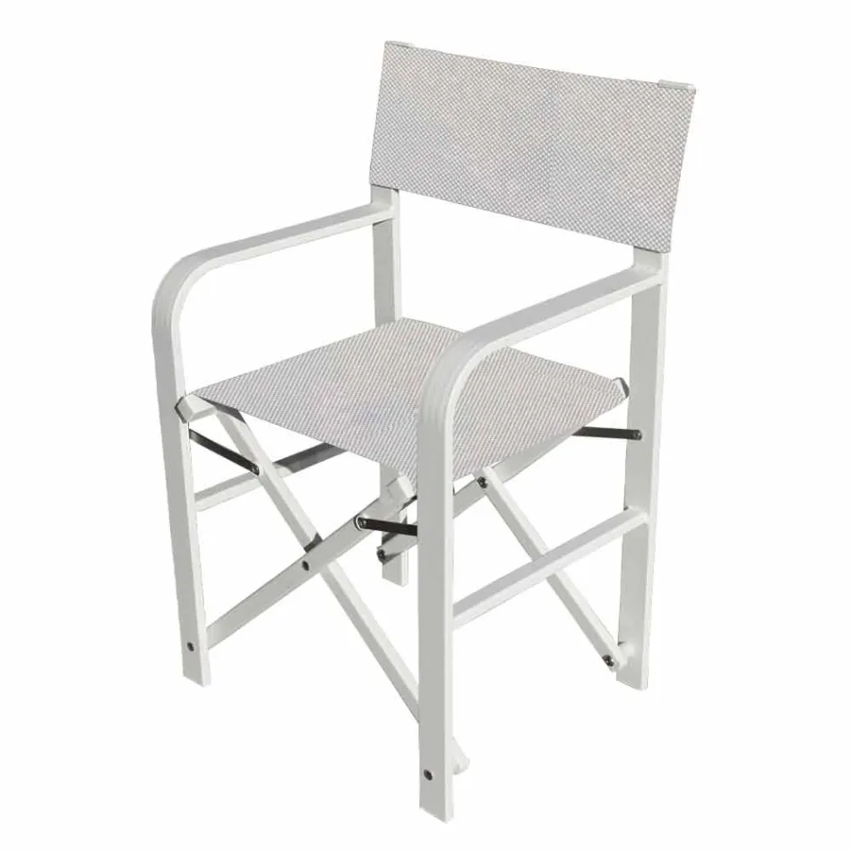 Silla de director plegable en lienzo Made in Italy, 2 piezas - Susy Viadurini