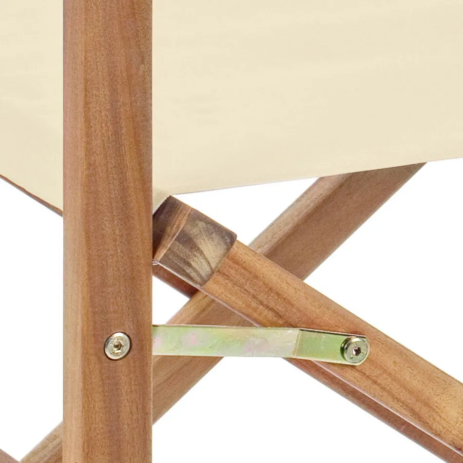 Silla de Director en Madera de Acacia de Diseño Exterior para Jardín - Roxen Viadurini