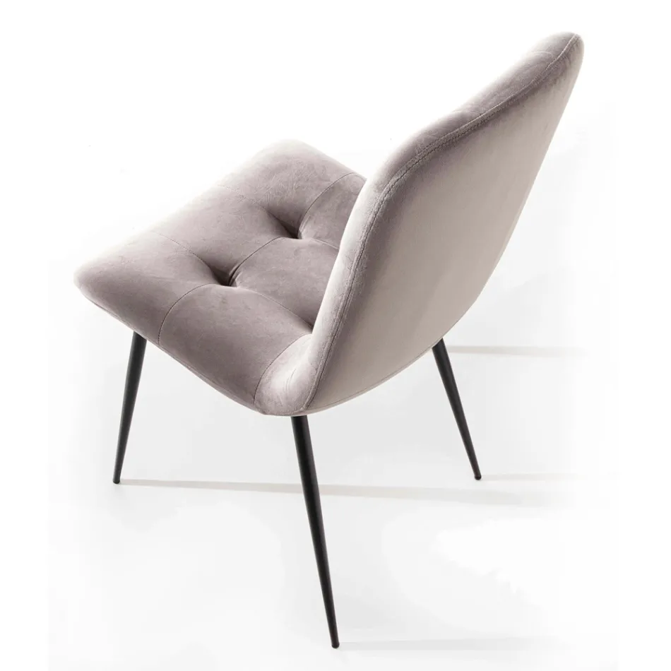 Silla de comedor tapizada de terciopelo resistente a las manchas, 4 piezas - Kylie Viadurini