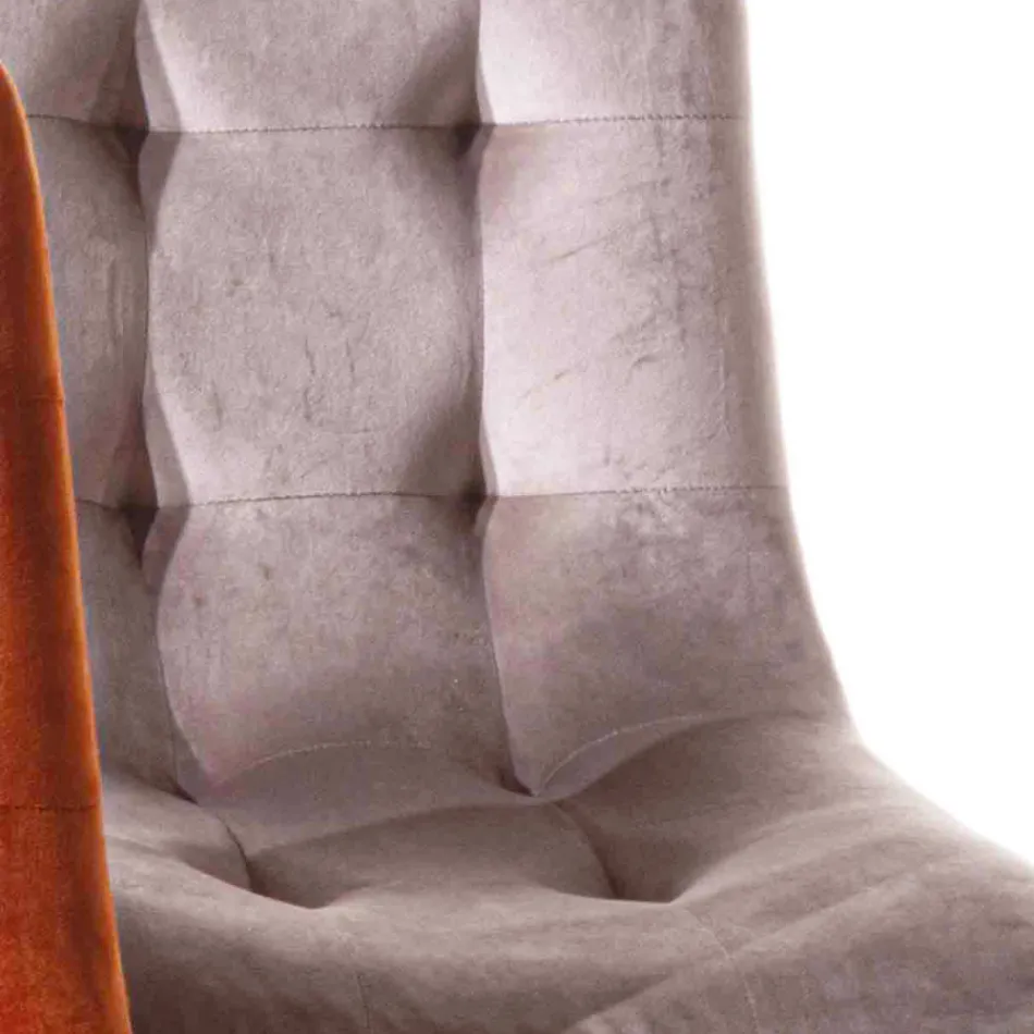 Silla de comedor tapizada de terciopelo resistente a las manchas, 4 piezas - Kylie Viadurini