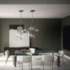 Silla de comedor con asiento tapizado en cuero Made in Italy - Giulia Viadurini