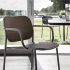 Silla de Comedor en Madera y Metal Made in Italy 2 Piezas - Saffia Viadurini