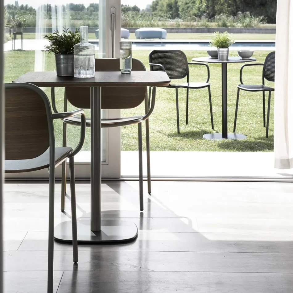 Silla de Comedor en Madera y Metal Made in Italy 2 Piezas - Saffia Viadurini