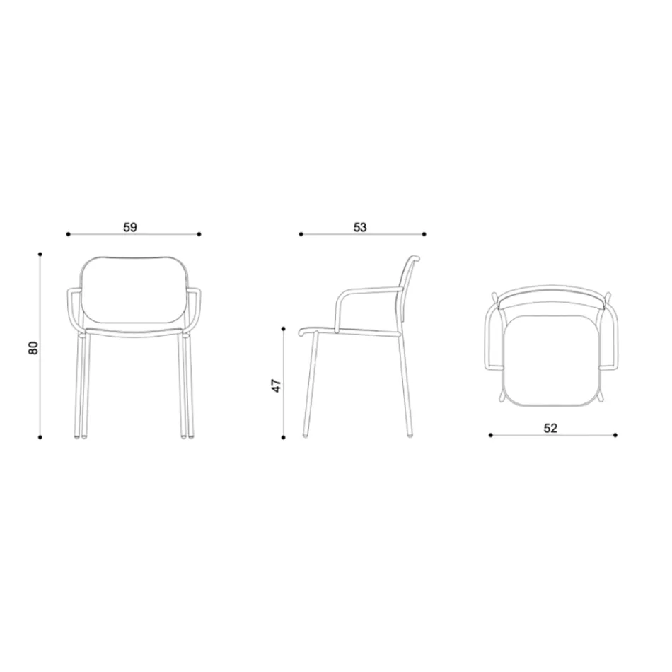 Silla de Comedor en Madera y Metal Made in Italy 2 Piezas - Saffia Viadurini