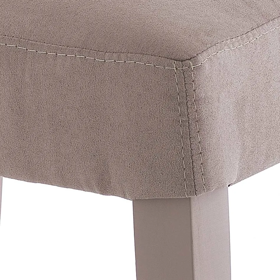 Silla de comedor en microfibra y madera Made in Italy 2 piezas - Simonella Viadurini