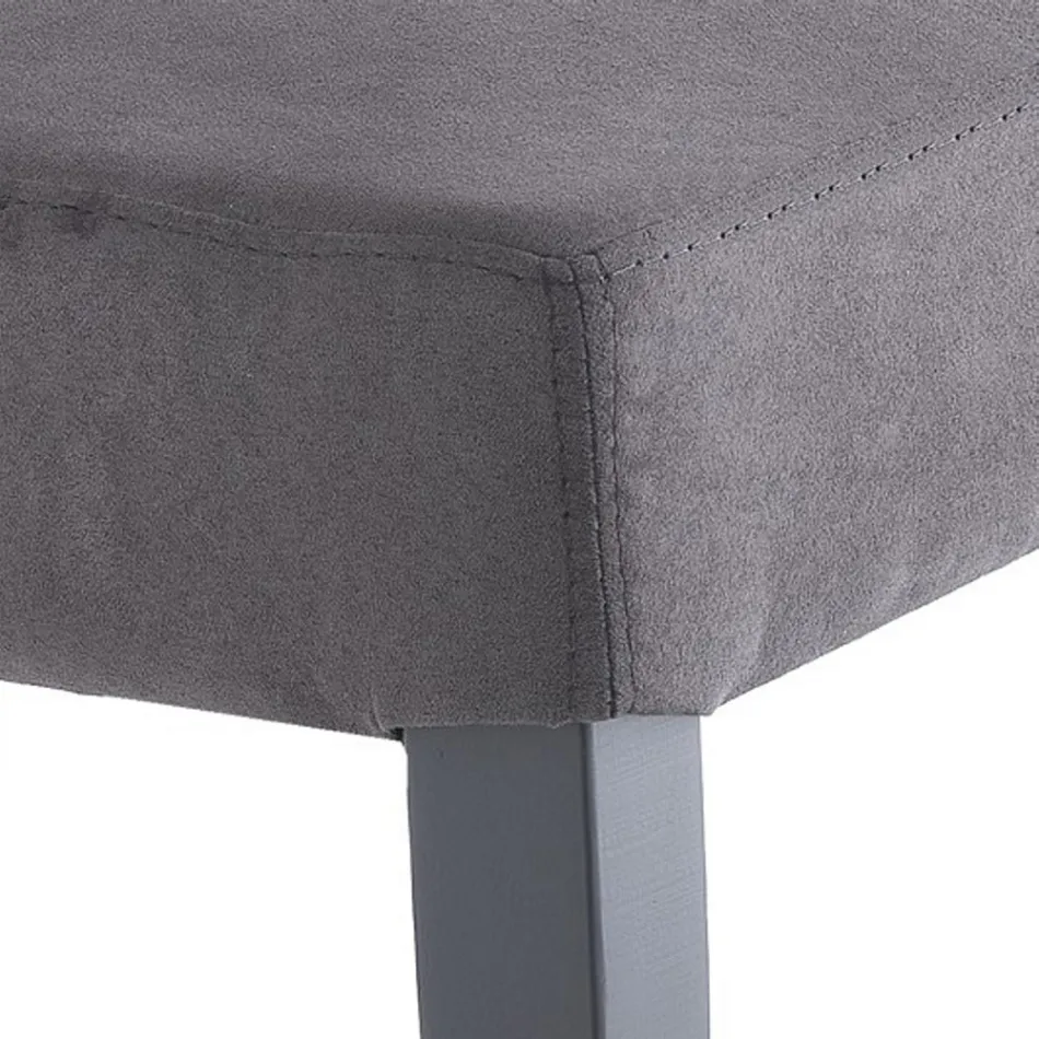 Silla de comedor en microfibra y madera Made in Italy 2 piezas - Simonella Viadurini