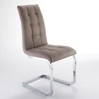 Silla de comedor en piel sintética y metal cromado 4 piezas - Molise Viadurini