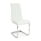 Silla de comedor en piel sintética y metal cromado 4 piezas - Molise Viadurini
