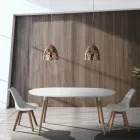 Silla de Comedor en Polipropileno y Piel Sintética 4 Piezas - Chira Viadurini