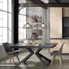 Silla de Comedor en Polipropileno y Piel Sintética 4 Piezas - Chira Viadurini