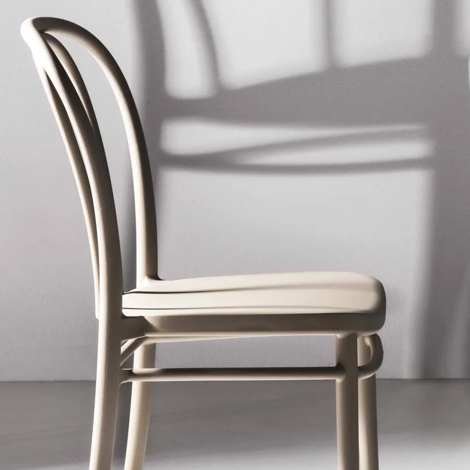 Silla de comedor en polipropileno apilable hasta 10 unidades, 4 piezas - Gaya Viadurini