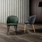 Silla de comedor en tela de elegante diseño moderno - Reginaldo Viadurini