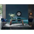 Silla de Comedor en Tela y Madera Made in Italy 4 Piezas - Bardella Viadurini