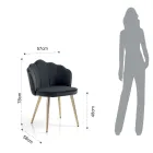 Silla de comedor en tela y metal acabado dorado 4 piezas - refinada Viadurini