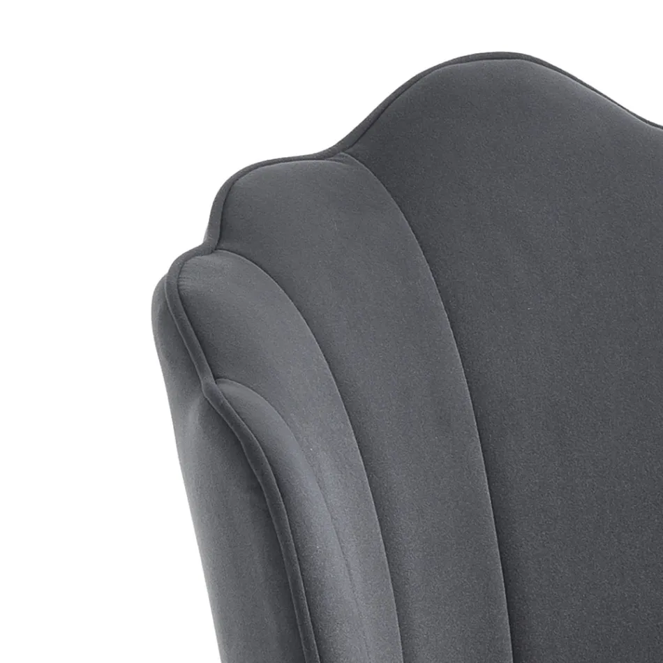 Silla de comedor en tela y metal acabado dorado 4 piezas - refinada Viadurini