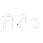 Silla de Comedor en Tela y Metal Made in Italy 2 Piezas - Sangria Viadurini