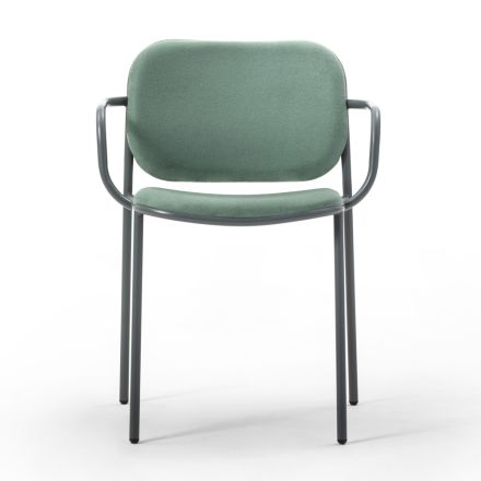 Silla de Comedor en Tela y Metal Made in Italy 2 Piezas - Sangria Viadurini