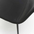 Silla de comedor moderna en cuero sintético y metal negro, 4 piezas - Pocolo Viadurini