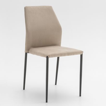 Silla de Comedor Sentado en Microfibra Made in Italy, 2 Piezas - Camelia Viadurini