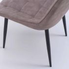 Silla de comedor en metal con asiento tapizado y tapizado, 4 piezas - Cronos Viadurini