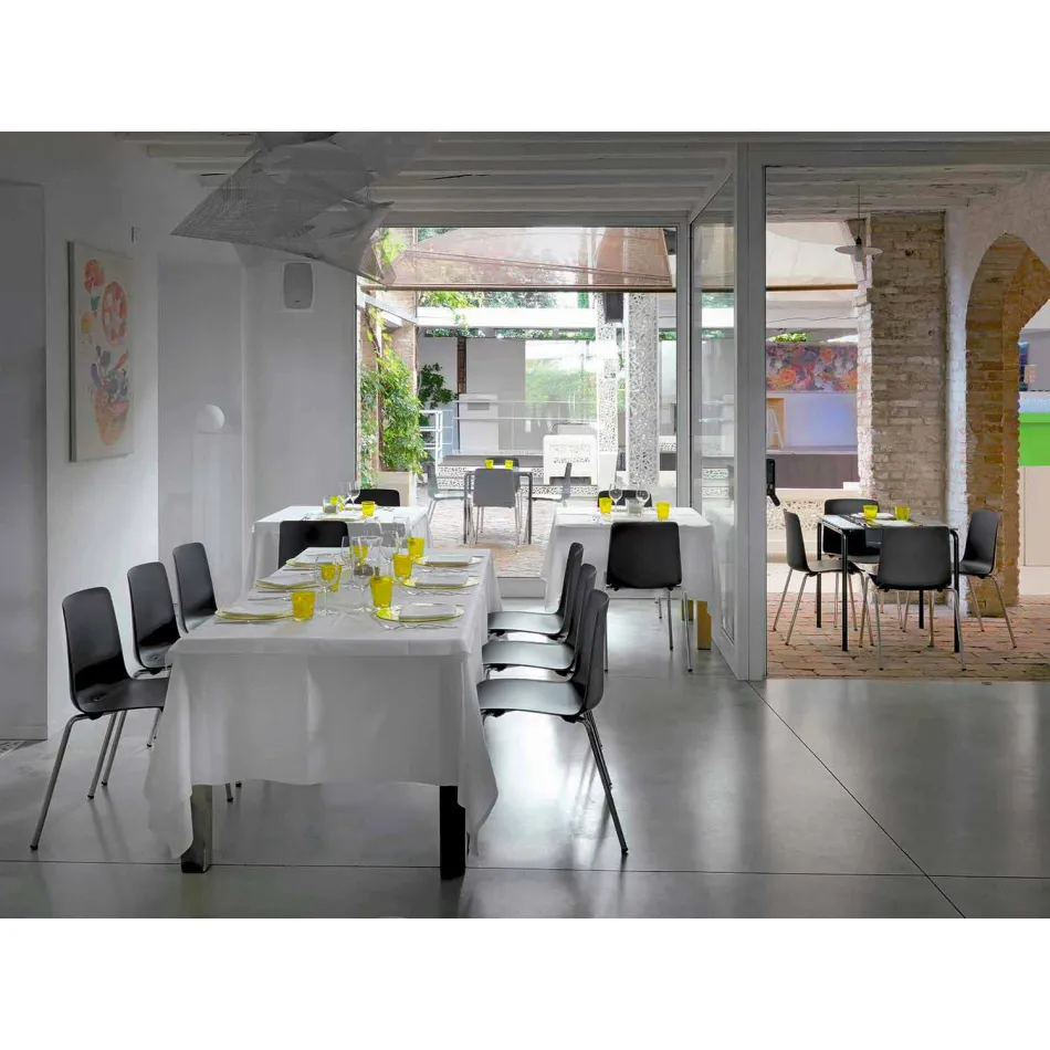 Silla de comedor de metal y polipropileno Made in Italy, 4 piezas - Carlita Viadurini