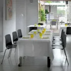 Silla de comedor de metal y polipropileno Made in Italy, 4 piezas - Carlita Viadurini