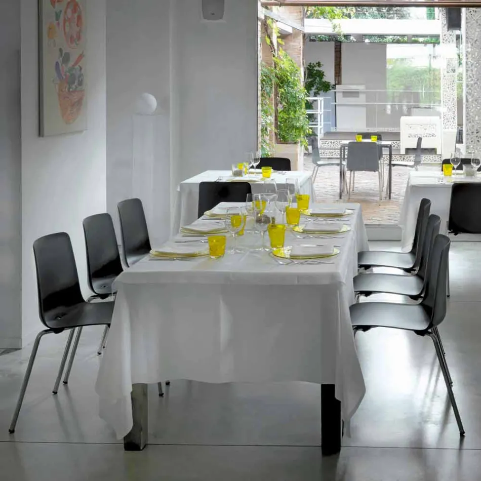 Silla de comedor de metal y polipropileno Made in Italy, 4 piezas - Carlita Viadurini