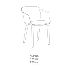 Silla de Salón en Madera y Polipropileno Made in Italy, 4 Piezas - Marbella Viadurini