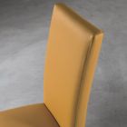 Silla de salón en madera y diseño de asiento de cuero ecológico Made in Italy - Agostina Viadurini
