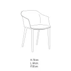 Silla de Salón en Polipropileno Coloreado Made in Italy, 4 Piezas - Marbella Viadurini