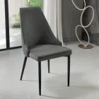 Silla de Salón en Tela con Asiento Moldeado y Tapizado 4 Piezas - Isaak Viadurini