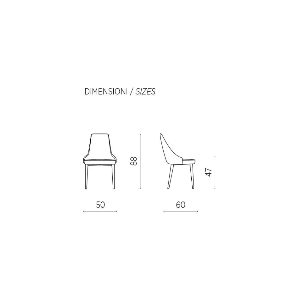 Silla de Salón en Tela con Asiento Moldeado y Tapizado 4 Piezas - Isaak Viadurini