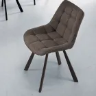 Silla de salón en tela tapizada con patrón de cuadros 4 piezas - Raggia Viadurini